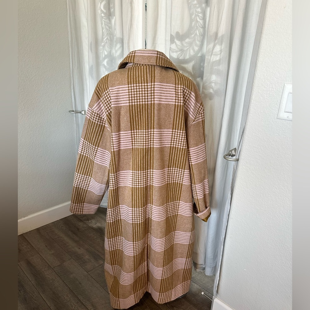 Plaid trench long overcoat A New Day XXL
pink and tan - Picture 5 of 7